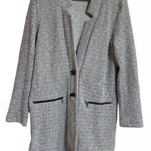 Maurices Black and gray Herringbone Cardigan size large